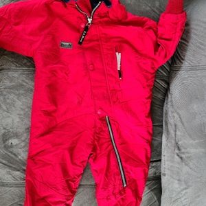 LL Bean red snowsuit